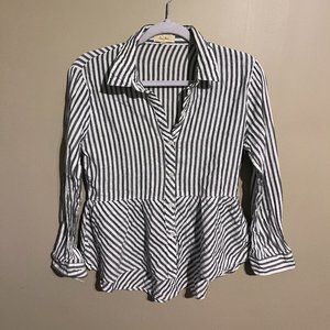 unique 100% cotton button down with bottom flair